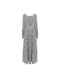 Floral Square Neck Midaxi Shirred Dress offers at £48 in Marks & Spencer