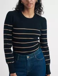 Striped Ribbed Fitted Knitted Top offers at £22 in Marks & Spencer