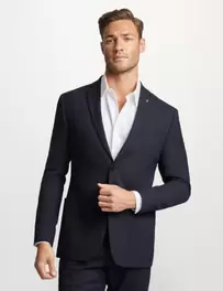 Slim Fit Wool Rich Textured Jacket offers at £124 in Marks & Spencer