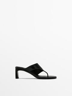 Leather heeled sandals offers at £119 in Massimo Dutti