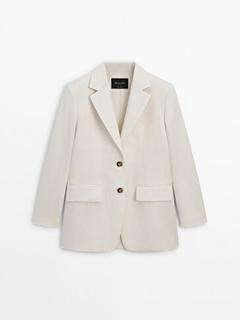 Linen blend blazer with pockets offers at £169 in Massimo Dutti
