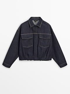 Rinse wash denim bomber jacket offers at £89.95 in Massimo Dutti