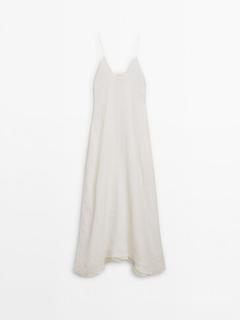 Long strappy dress with neckline detail - Limited Edition offers at £199 in Massimo Dutti