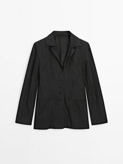Creased-effect buttoned suit blazer - Limited Edition offers at £249 in Massimo Dutti