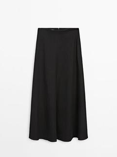 Long linen skirt - Limited Edition offers at £129 in Massimo Dutti