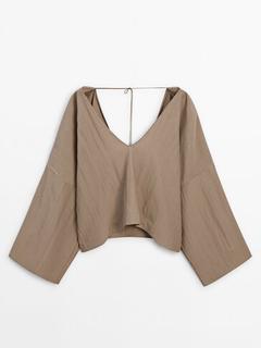 Blouse with back drawstring detail - Limited Edition offers at £169 in Massimo Dutti