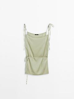 Camisole top with tie detail offers at £59.95 in Massimo Dutti