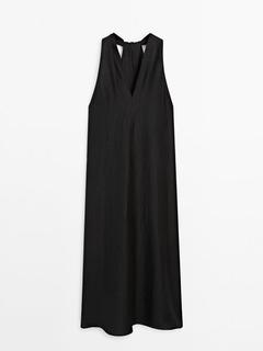 V-neck dress with back knot detail offers at £119 in Massimo Dutti