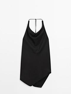 Halter top with open back and drawstring detail offers at £59.95 in Massimo Dutti