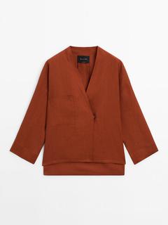 Long sleeve kimono with button detail offers at £99.95 in Massimo Dutti