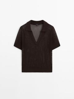 Mesh polo shirt with short sleeves offers at £49.95 in Massimo Dutti