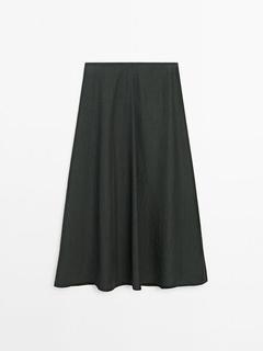 Flowing midi skirt with crackled finish offers at £69.95 in Massimo Dutti