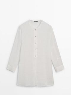 100% linen oversize blouse with long sleeves offers at £69.95 in Massimo Dutti