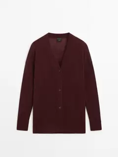 Long 100% cashmere cardigan - Studio offers at £169 in Massimo Dutti