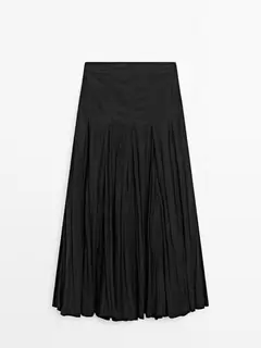 Godet midi skirt - Studio offers at £169 in Massimo Dutti