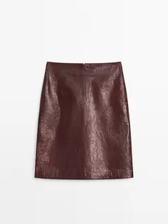 Crackled nappa leather skirt offers at £199 in Massimo Dutti