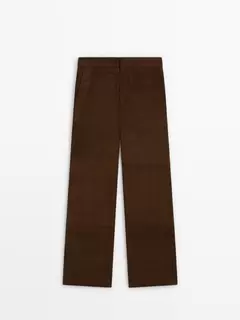 Straight-leg suede leather trousers offers at £299 in Massimo Dutti