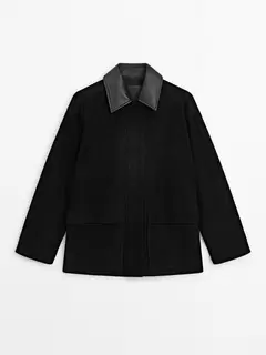 Suede cape-style jacket offers at £399 in Massimo Dutti