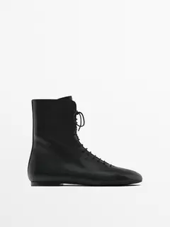 Lace-up flat ankle boots offers at £159 in Massimo Dutti