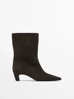 Split leather high-heel ankle boots offers at £159 in Massimo Dutti