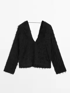 V-neck blouse with fringe detail offers at £89.95 in Massimo Dutti