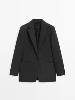 Wool blend blazer with flannel detail offers at £169 in Massimo Dutti