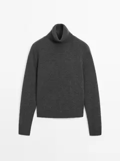 100% cashmere knit high neck sweater offers at £199 in Massimo Dutti