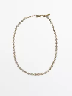 Necklace with rhinestone pieces offers at £69.95 in Massimo Dutti