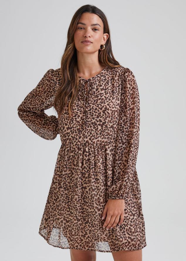 JDY Sina Stone Animal Print Long Sleeve Dress offers at £7.8 in Matalan
