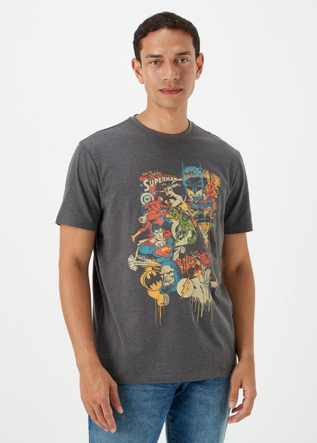 Charcoal Marl Superman Print T-Shirt offers at £6.5 in Matalan