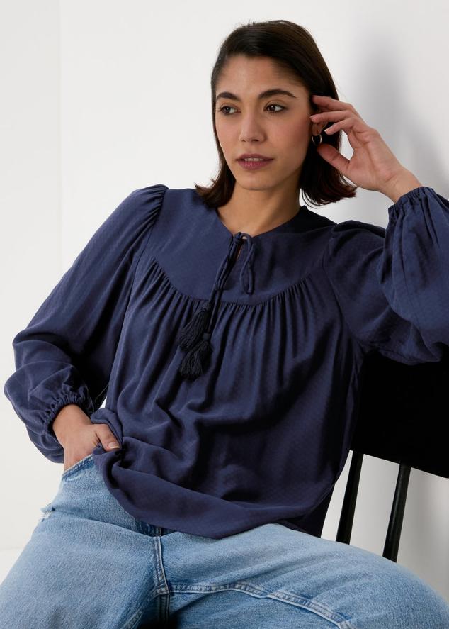 Navy Blue Boho Blouse With Tassels offers at £9 in Matalan