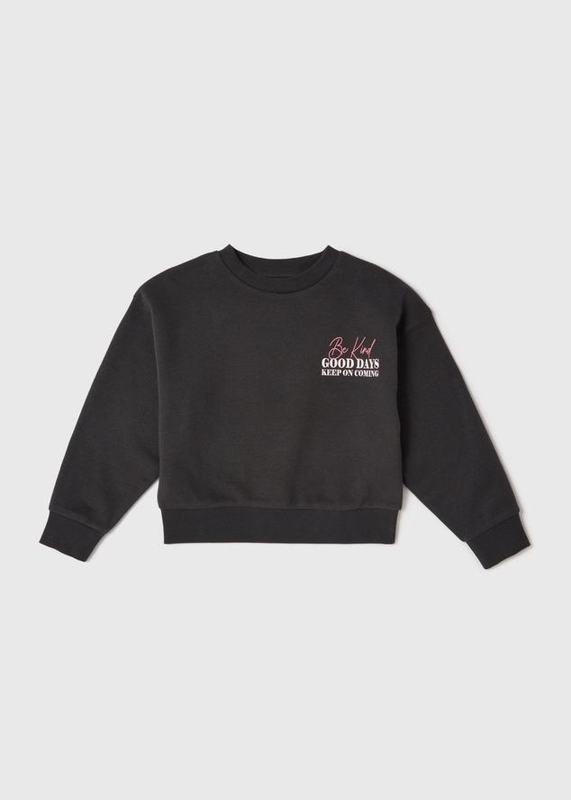 Girls Charcoal Positive Sweatshirt (7-15yrs) offers at £4.5 in Matalan