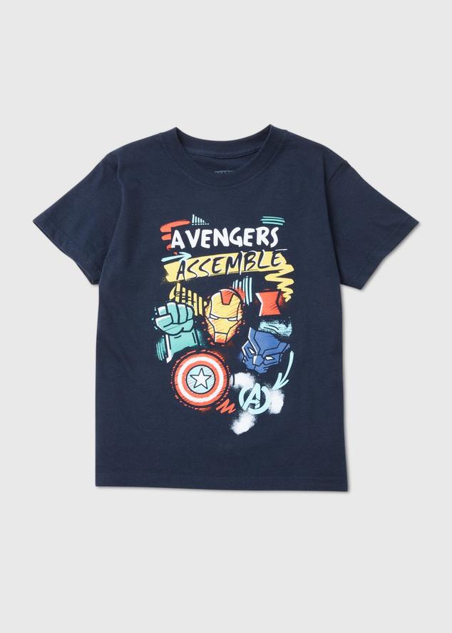 Kids Navy Marvel Avengers Assemble T-Shirt (5-13yrs) offers at £4 in Matalan