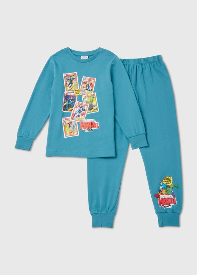 Kids Teal Marvel Comics Pyjama Set (5-12yrs) offers at £7 in Matalan
