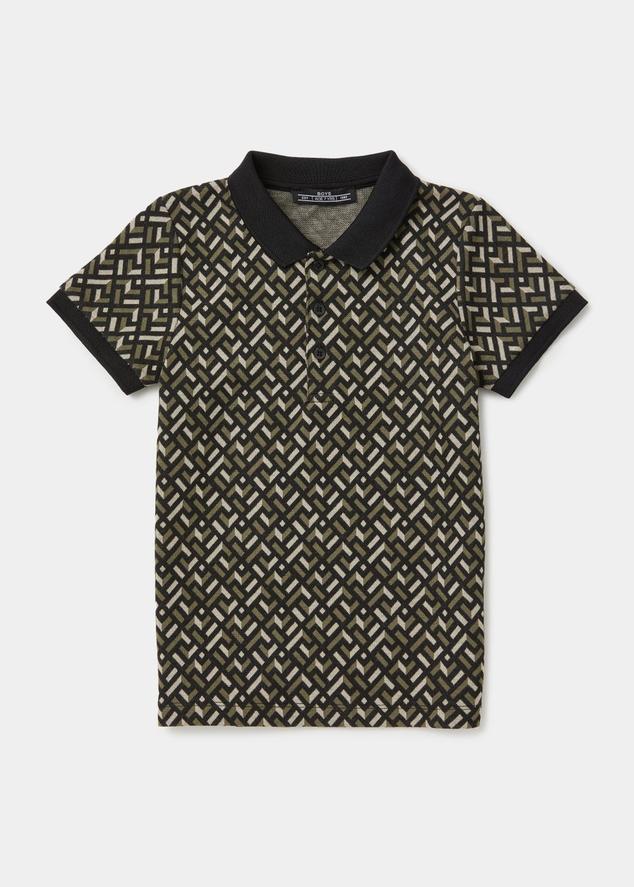 Boys Black Jacquard Knitted Polo Shirt (4-13yrs) offers at £4505 in Matalan