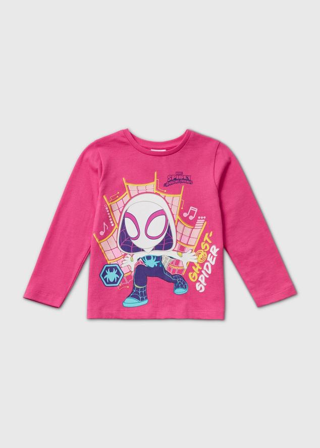 Kids Pink Ghost Spider Print Long Sleeve T-Shirt (18mths-6yrs) offers at £4 in Matalan