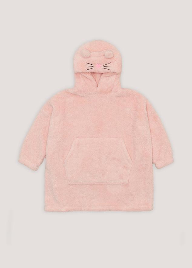 Girls Pink Glitter Cat Snuggle Hoodie (4-13yrs) offers at £6.5 in Matalan