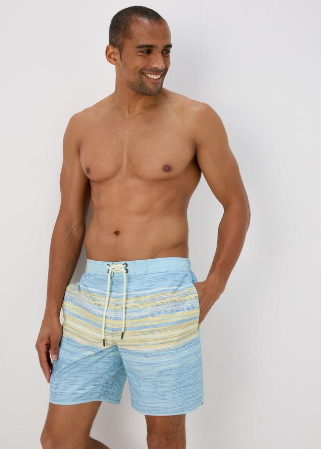 Blue Sketchy Stripe Swim Shorts offers at £7 in Matalan