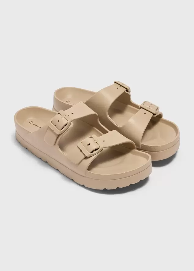 Stone Chunky Double Buckle Sandals offers at £5.5 in Matalan