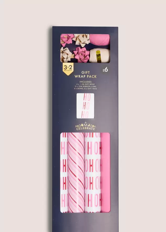 Pink Candy Cane Compendium Wrapping Set offers at £4.8 in Matalan