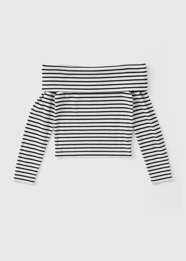 Girls White Striped Bardot Top (7-15yrs) offers at £2 in Matalan