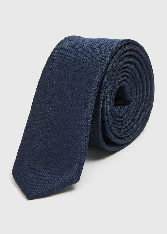 Boys Navy Tie (7-13yrs) offers at £0.5 in Matalan