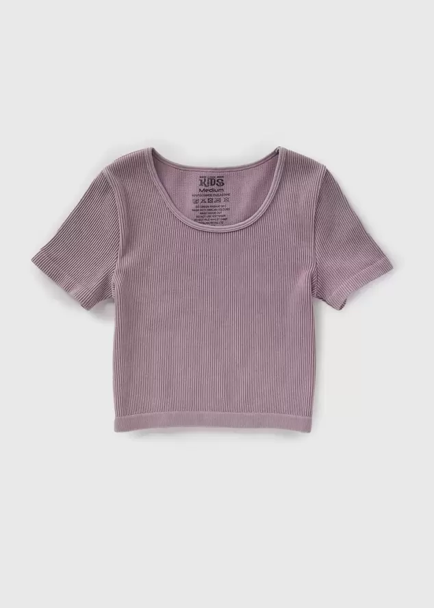 Girls Purple Acid Wash Seamless Top (7-15yrs) offers at £2 in Matalan