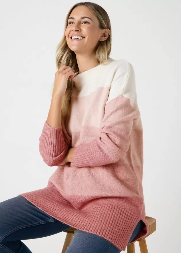 Pink Stripe Knitted Tunic offers at £10 in Matalan