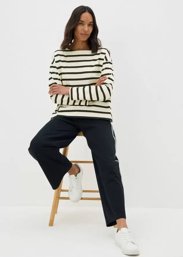 Cream Stripe Long Sleeve Top offers at £6 in Matalan