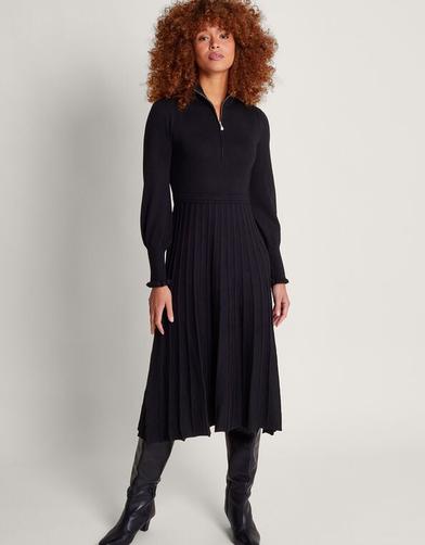 Zoey Zip Midi Dress Black offers at £45 in Monsoon