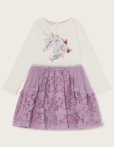 Unicorn Lace Disco Dress Purple offers at £19 in Monsoon