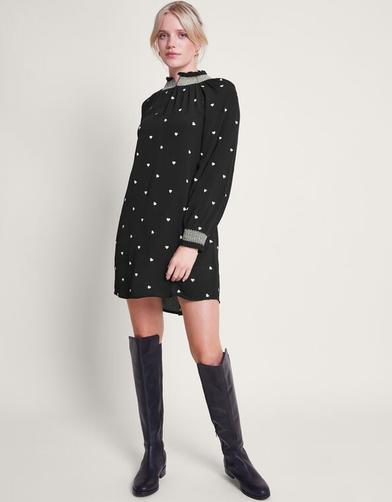 Hadria Heart Embroidered Dress Black offers at £30 in Monsoon