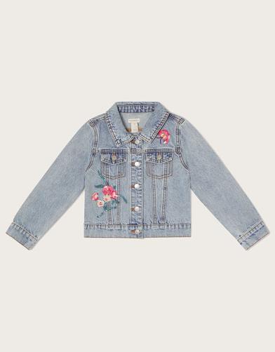Sequin Floral Denim Jacket Blue offers at £22.5 in Monsoon