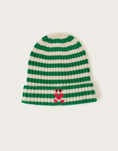 Monster Stripe Beanie Hat Green offers at £7 in Monsoon